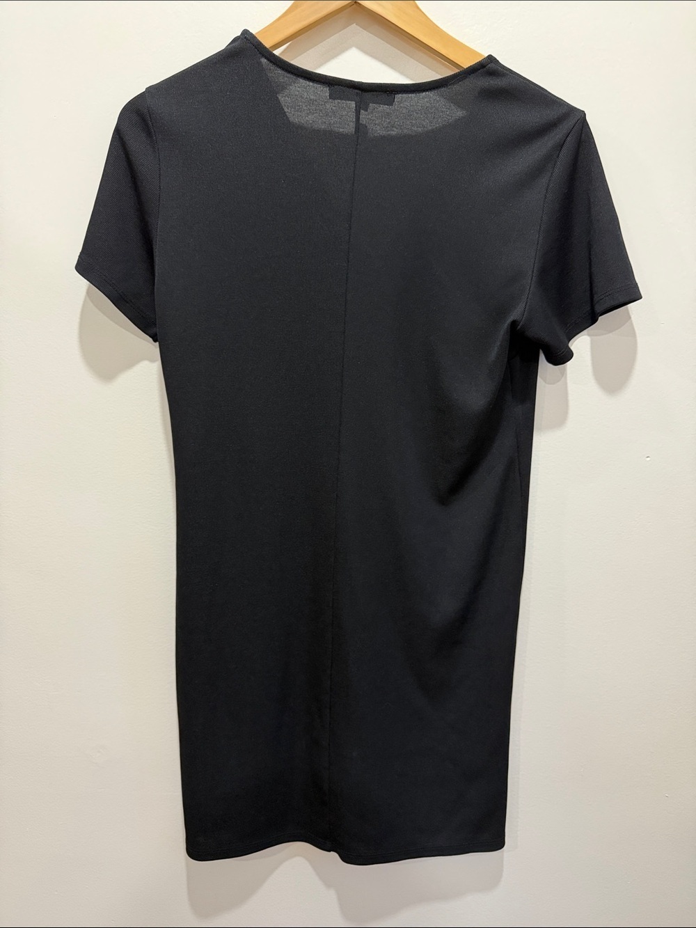 Dynamite Ribbed Black V-Neck Mini Dress - Picture 6 of 10